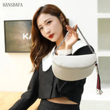 Women Waist Packs Leather Fanny Belt Bags High Shoulder Wild Messenger Chest