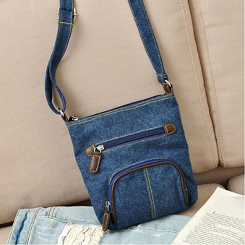 Women Waist Packs Casual Shoulder Denim Bag Adjustable Strap Pocket