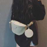 Women Leather Waist Packs and Shoulder Bag Set