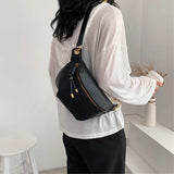 Women Waist Packs Leather Fanny Belt Bags Messenger Shoulder