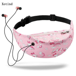 Women Waist bag Waterproof Canvas Chest Bags Fanny Pack Girls Sling