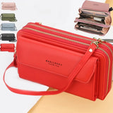 Women Wallet Double Zipper Female Shoulder Bag Top Cell Phone Pocket Bags