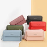 Women Wallet Double Zipper Female Shoulder Bag Top Cell Phone Pocket Bags