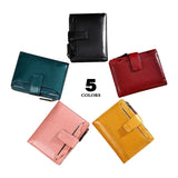 Leather Retro Oil Wax Cowhide Women Wallet Short Small Coin Purse Girls