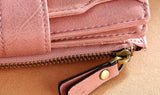 Retro Oil Wax Cowhide Women Wallet Short Zipper Small Coin Purse