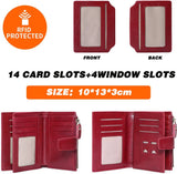 Women Wallet Leather Retro Oil Wax Cowhide Girls Wallet Short Zipper Small Coin