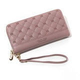 Women Wallet Long Crown Double Zipper Embroidery Thread Ladies Hand Wallet