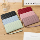 Women Wallet Long Crown Double Zipper Embroidery Thread Ladies Hand Wallet
