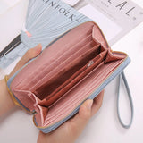 Embroidered Long Crown Zipper Women Wallet