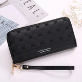 Embroidered Long Crown Zipper Women Wallet