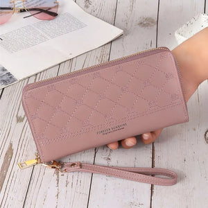 Embroidered Long Crown Zipper Women Wallet