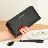 Long Plaid Zipper Ladies Wallet Multi-card Mobile Phone Bag