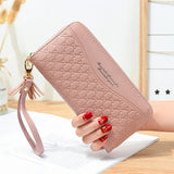 Long Plaid Zipper Ladies Wallet Multi-card Mobile Phone Bag
