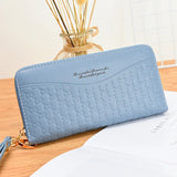 Long Plaid Zipper Ladies Wallet Multi-card Mobile Phone Bag