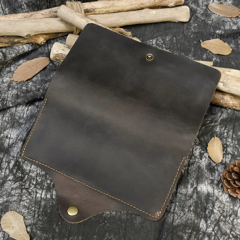 Vintage Leather Wallet Long Wallet for Men and Women