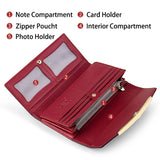 Women Leather Clutch Wallet Long Diamond Hasp 3-Fold