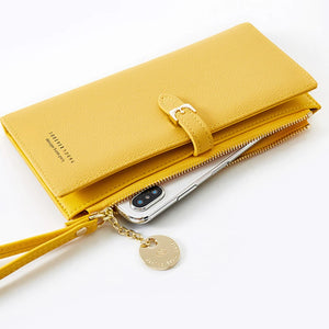 Women Multifunctional PU Leather Long Wallets Clutch Zipper Student Wallet