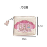 Vintage Bifold Clutch Women's Wallet with Bear Design