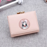 Small Rabbit Wallet Short PU Leather Solid Wallets Portefeuille Female