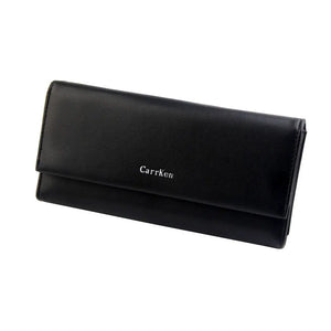 High Leather Women Wallets: Long, Hasp Closure, Dollar Compartments