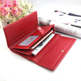 High Leather Women Wallets: Long, Hasp Closure, Dollar Compartments