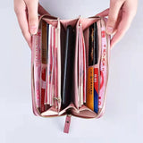 Women Wallets Mobile Phone Bags Printed Clutch Double Zipper Stars Multicolor
