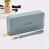 Women Wallets Mobile Phone Bags Printed Clutch Double Zipper Stars Multicolor