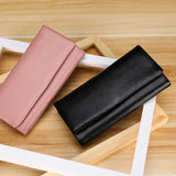 Pink Women's Leather Long Money Clutch Wallet