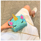 Sequined Unicorn Shoulder Bag Purse Women Wallets
