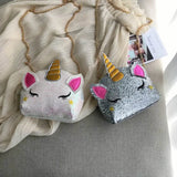Sequined Unicorn Shoulder Bag Purse Women Wallets