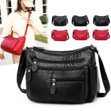 Soft PU Leather Shoulder Bag Crossbody Handbag Multi-pocket Messenger Bags