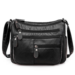 Soft PU Leather Shoulder Bag Crossbody Handbag Multi-pocket Messenger Bags