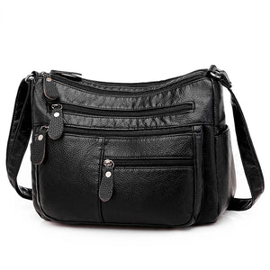 Soft PU Leather Shoulder Bag Crossbody Handbag Multi-pocket Messenger Bags