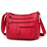 Soft PU Leather Shoulder Bag Crossbody Handbag Multi-pocket Messenger Bags