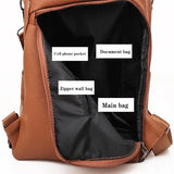 Waterproof Anti-theft Leather Backpack for Women - Multifunction Travel Shoulder