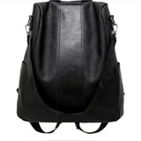 Waterproof Anti-theft Leather Backpack for Women - Multifunction Travel Shoulder