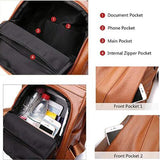 Waterproof Anti-theft Leather Backpack for Women - Multifunction Travel Shoulder