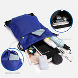 Women Waterproof Drawstring Backpack with Front Zipper Pocket
