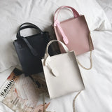 Waterproof Candy Leather Shoulder Bag w/ Metal Chain Sale-WT