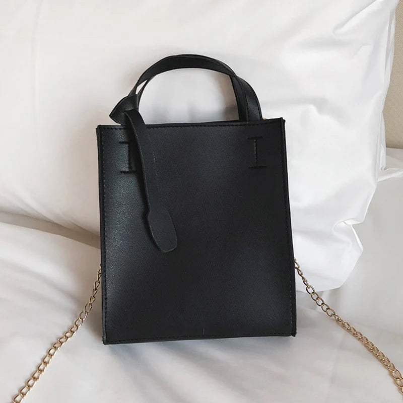 Waterproof Candy Leather Shoulder Bag w/ Metal Chain Sale-WT