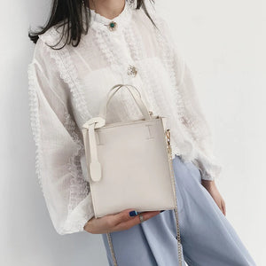 Waterproof Candy Leather Shoulder Bag w/ Metal Chain Sale-WT