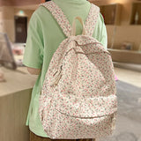 Waterproof Floral Travel Book Backpack Female Laptop Bag