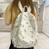 Waterproof Floral Travel Book Backpack with Laptop Compartment