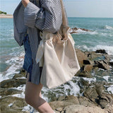 Women Waterproof Nylon Shoulder Bag with Bowknot Beach Tote