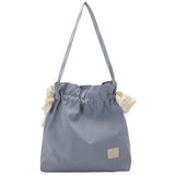 Women Waterproof Nylon Shoulder Bag with Bowknot Beach Tote