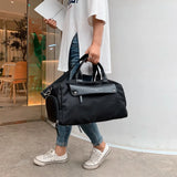 Women Waterproof Gym Duffle Bag with Wet Dry Separation Shoe Bag