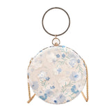 Lace Flower Ring Handbag Round Crossbody Clutch Wedding Evening Bag