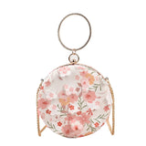 Lace Flower Ring Handbag Round Crossbody Clutch Wedding Evening Bag