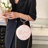 Lace Flower Ring Handbag Round Crossbody Clutch Wedding Evening Bag