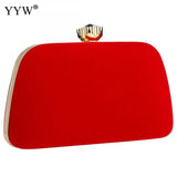 Burgundy Flannelette Clutch Bag Trapezoid Evening Party Clutches Bag
